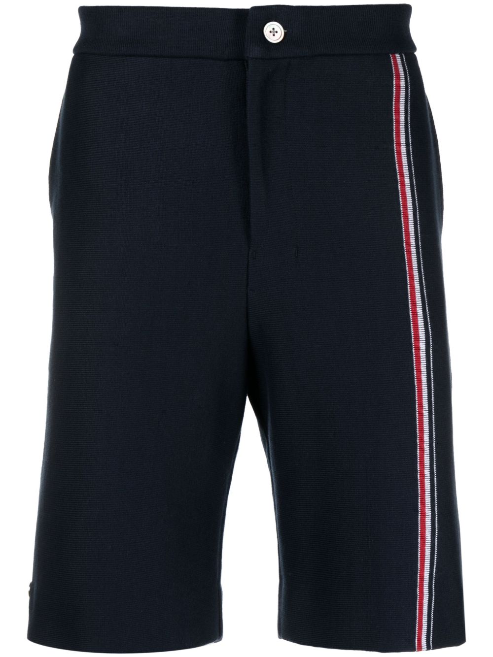 Thom Browne RWB Stripe 棉百慕大短裤 - 蓝色