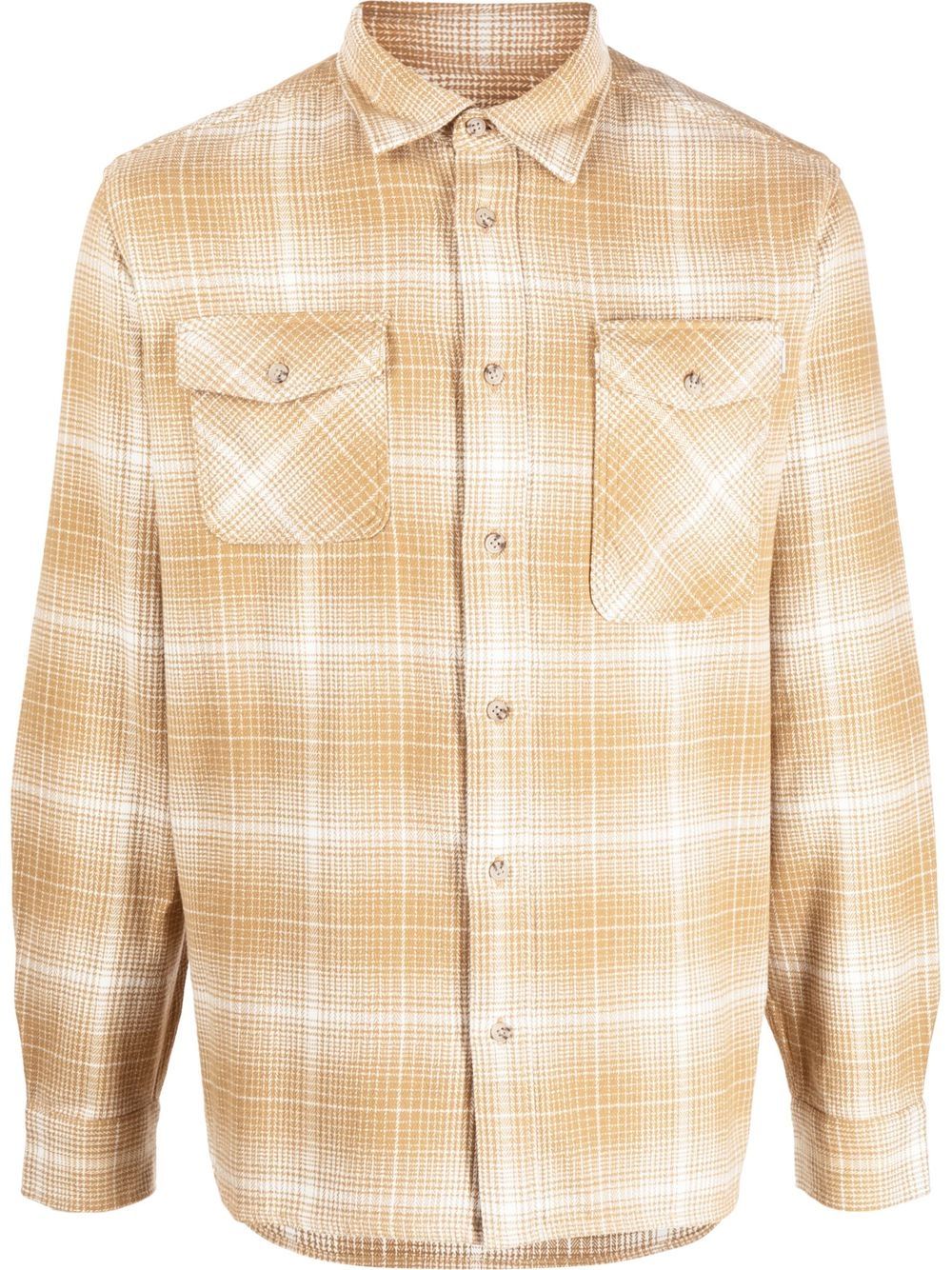 Woolrich 格纹排扣衬衫 - 黄色