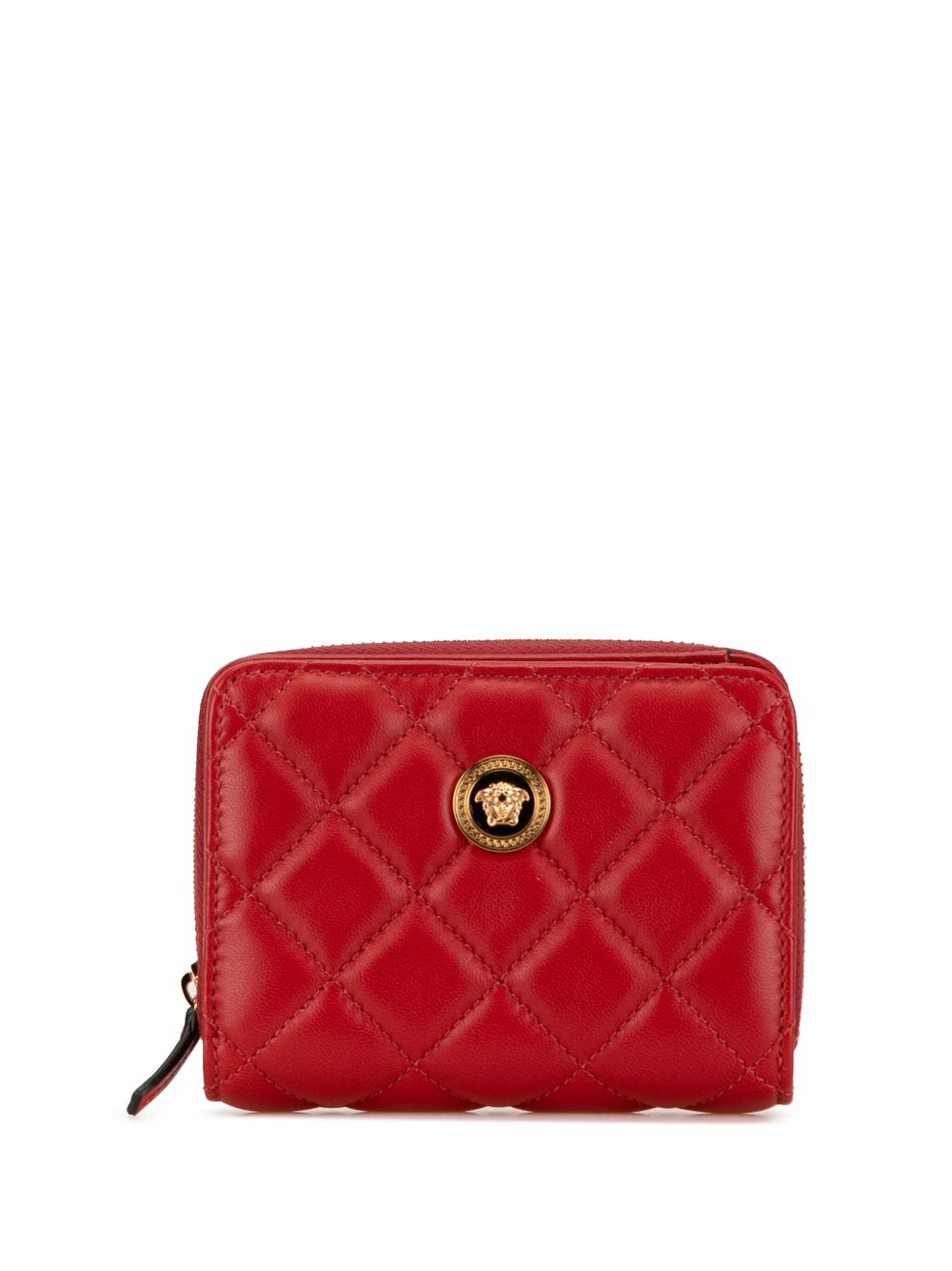 Versace Pre-Owned 绗缝小牛皮美杜莎小号钱包（2000年代典藏款） - 红色