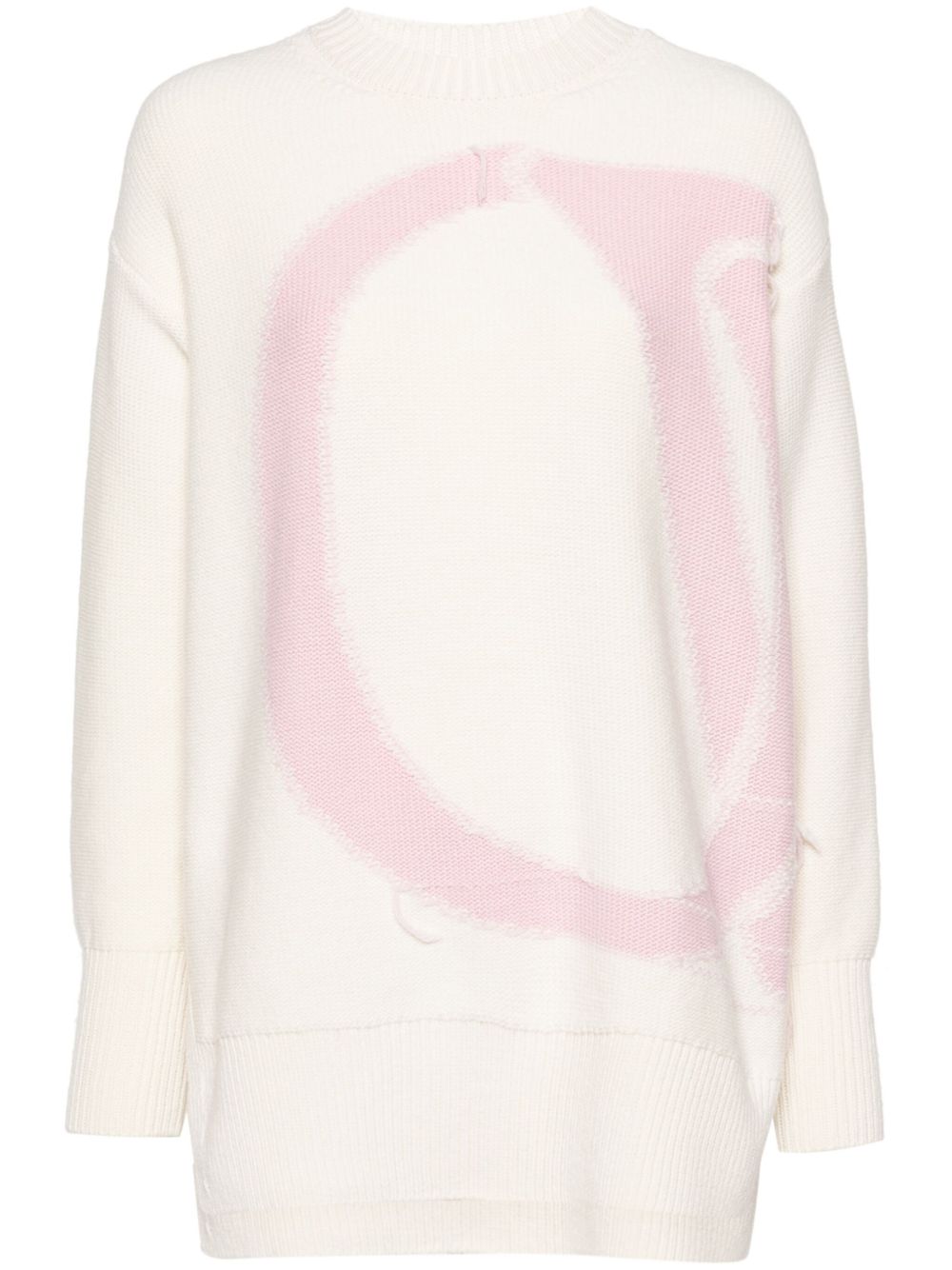 Off-White 嵌花针织logo毛衣 - 白色
