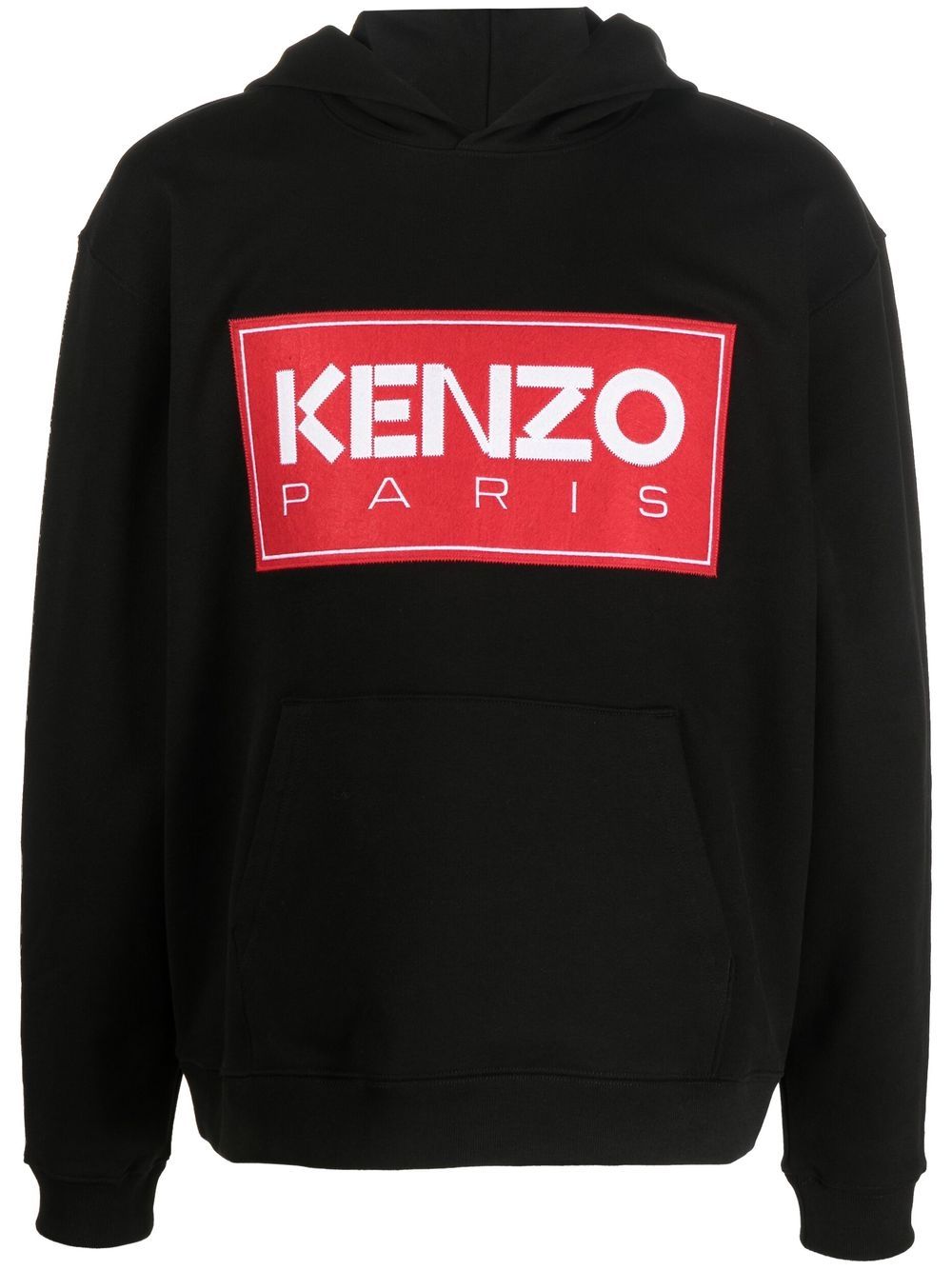 Kenzo logo印花细节连帽衫 - 黑色