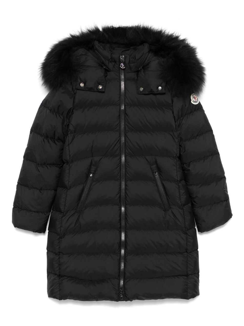 Moncler Enfant 连帽羽绒外套 - 黑色