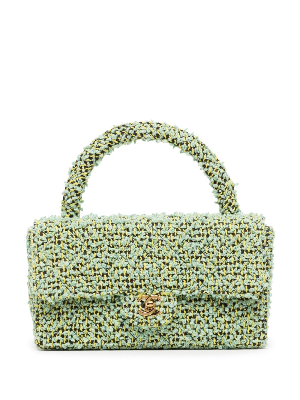 CHANEL Pre-Owned Classic Flap 粗花呢手提包（1995年典藏款） - 绿色