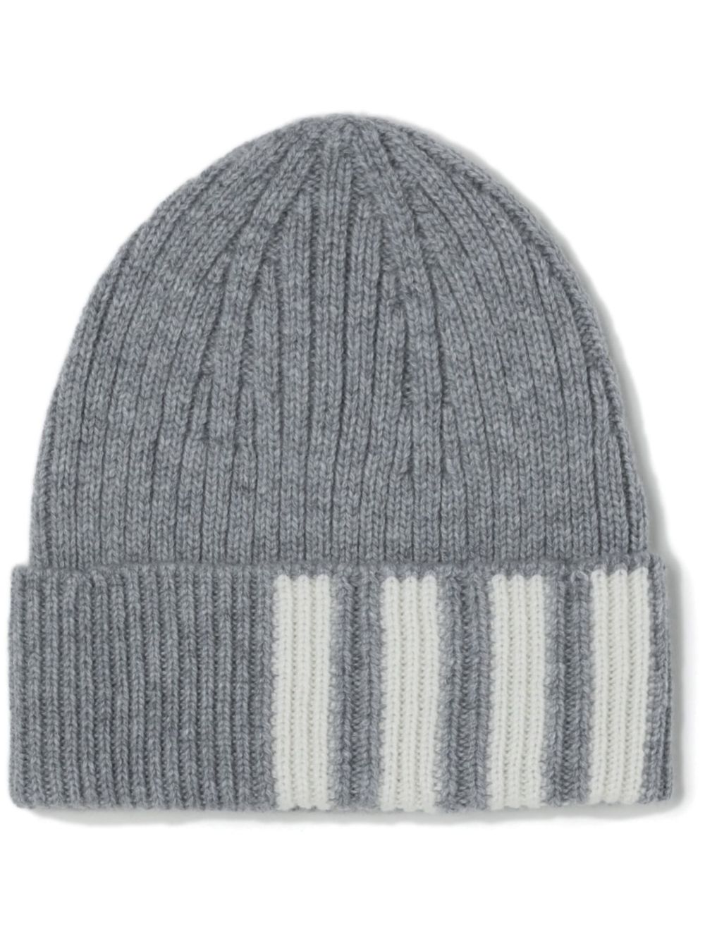 Thom Browne 4-Bar ribbed beanie - 灰色