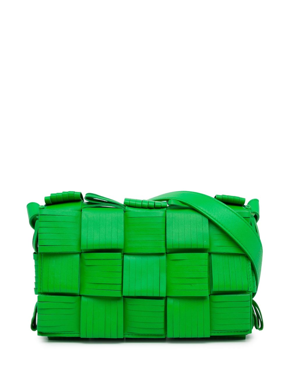 Bottega Veneta Pre-Owned Nappa Maxi Intrecciato Fringed Cassette 斜挎包（2012–2023年典藏款） - 绿色