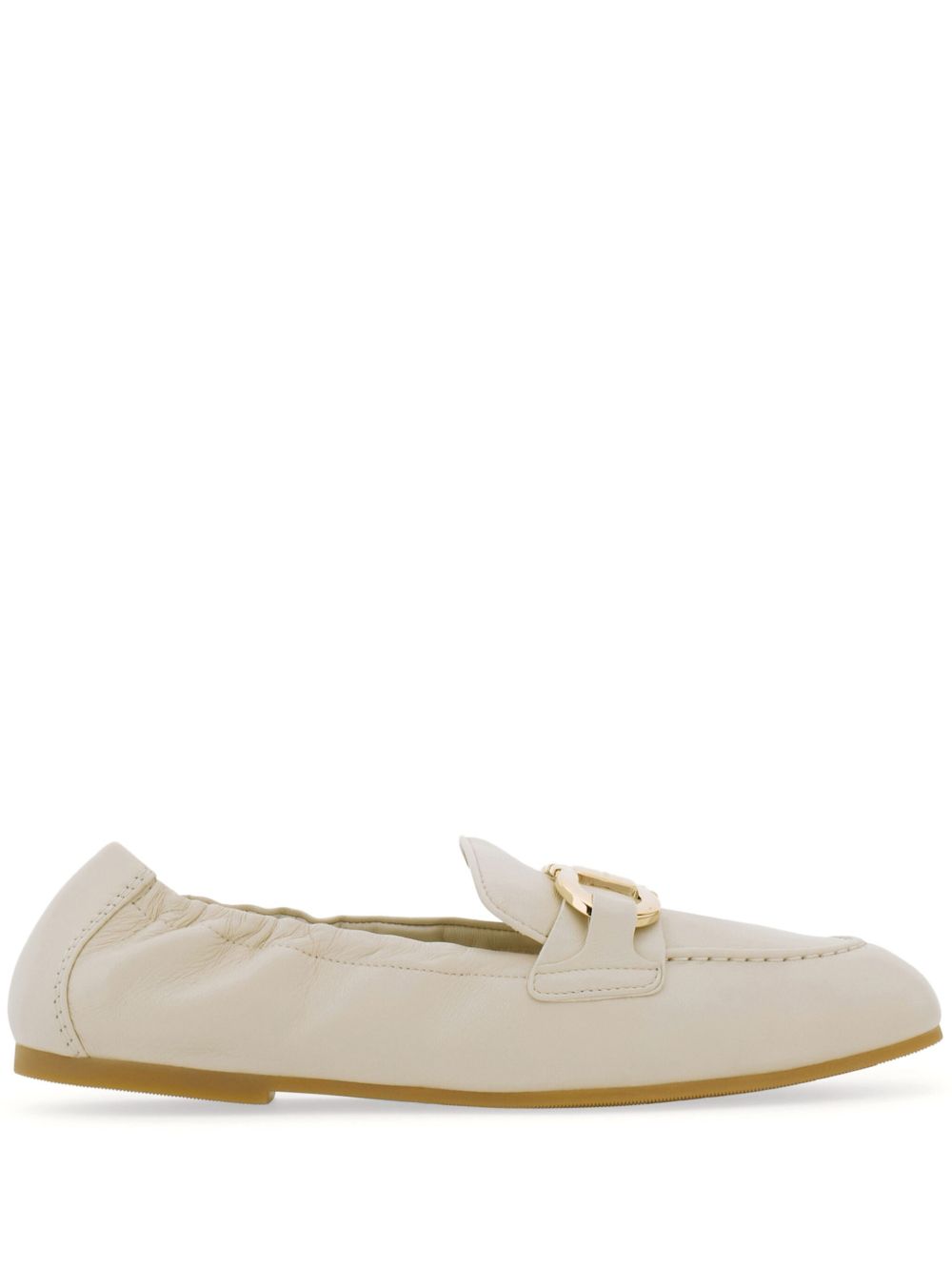 Ferragamo 松紧皮质乐福鞋 - 白色