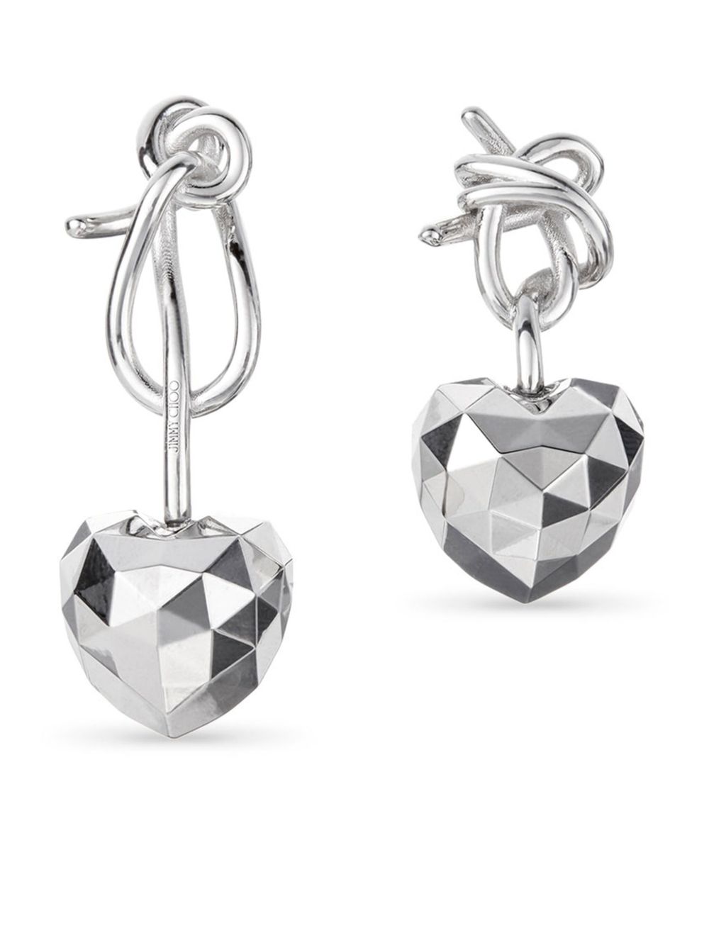 Jimmy Choo Faceted 吊饰耳环 - 银色