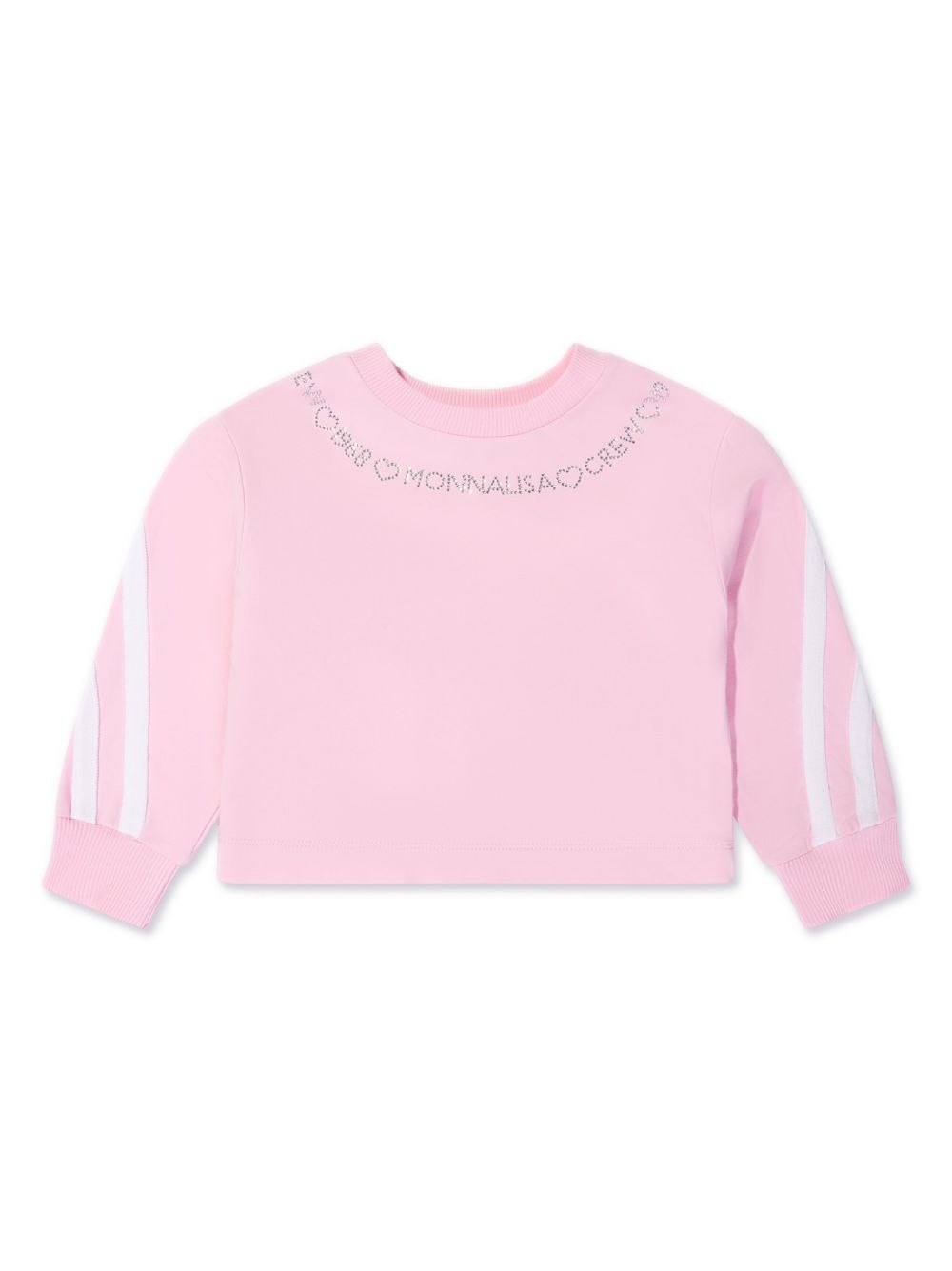 Monnalisa logo印花晶饰卫衣 - 粉色