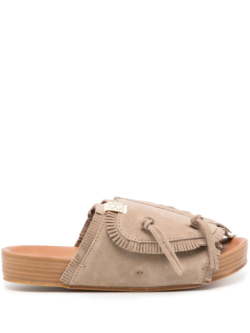 visvim Christo Shaman Folk 绒面皮拖鞋 - 中性色