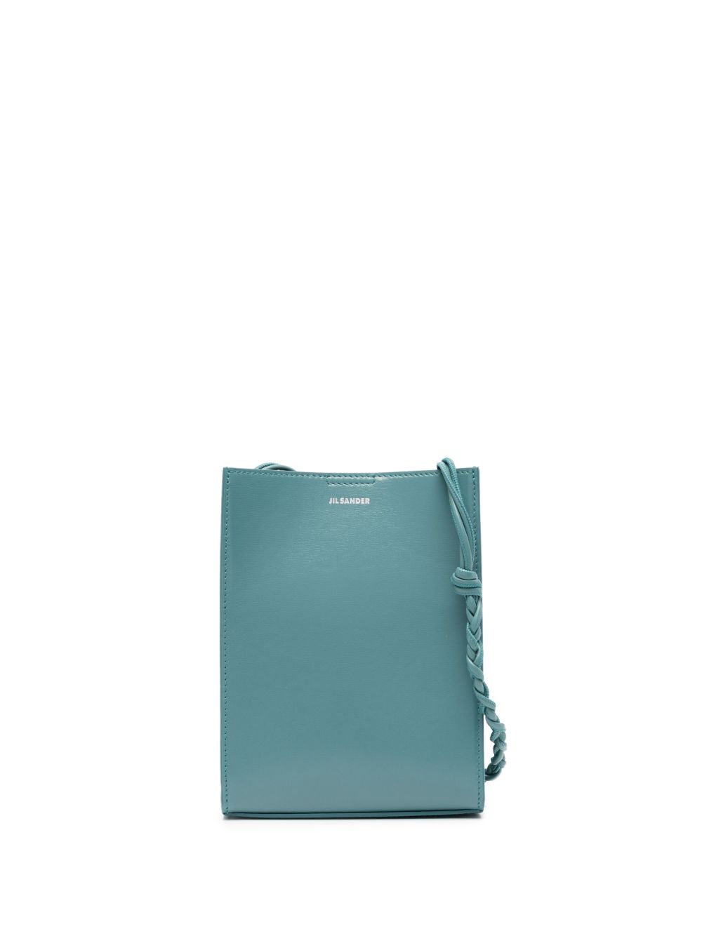Jil Sander logo印花皮质单肩包 - 蓝色