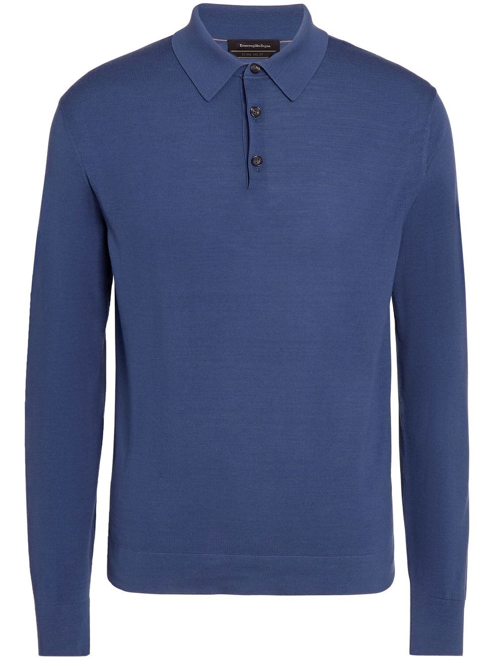 Zegna 长袖polo衫 - 蓝色
