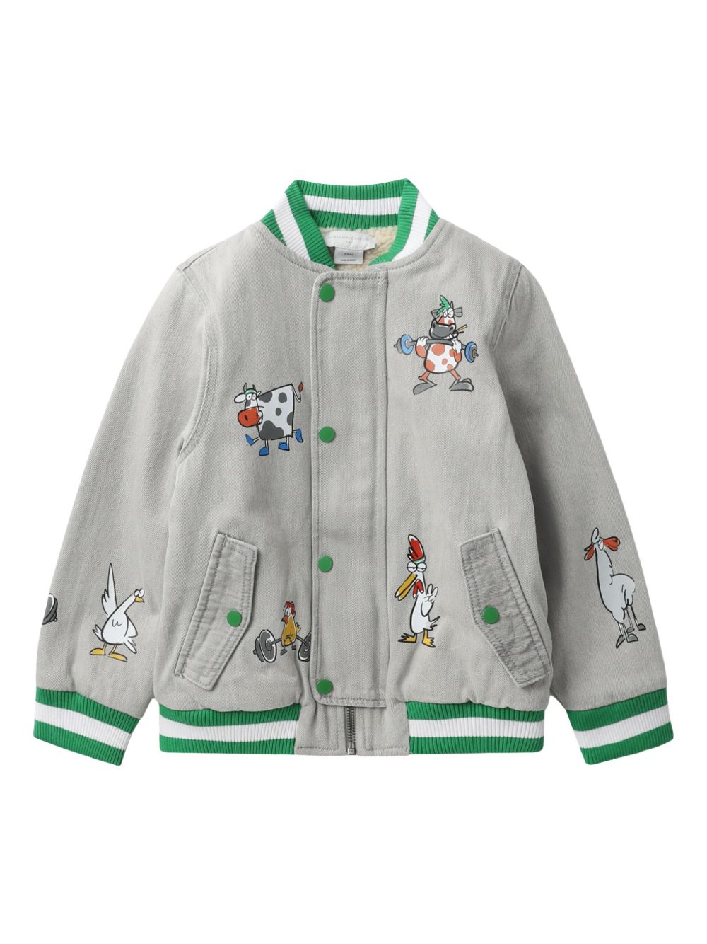 Stella McCartney Kids Farmyard 贴花飞行员夹克 - 灰色