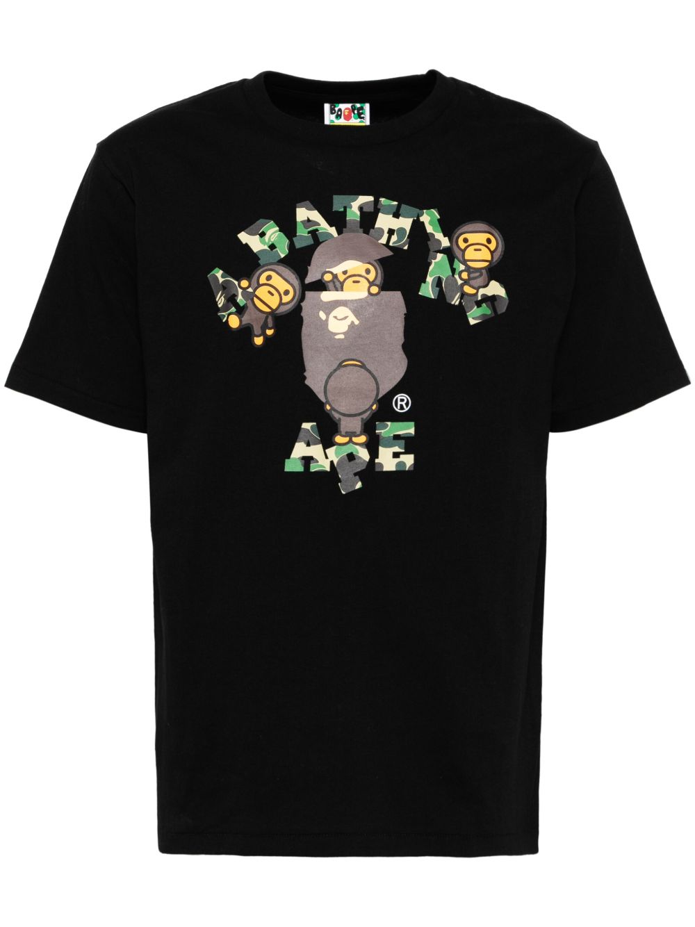 A BATHING APE® Abc Camo College Milo T恤 - 黑色