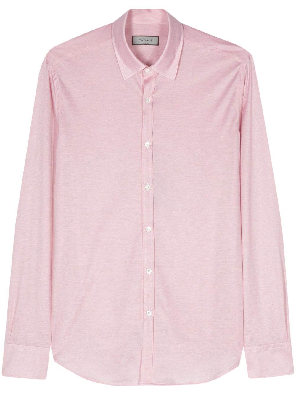Canali 长袖棉衬衫 - 粉色