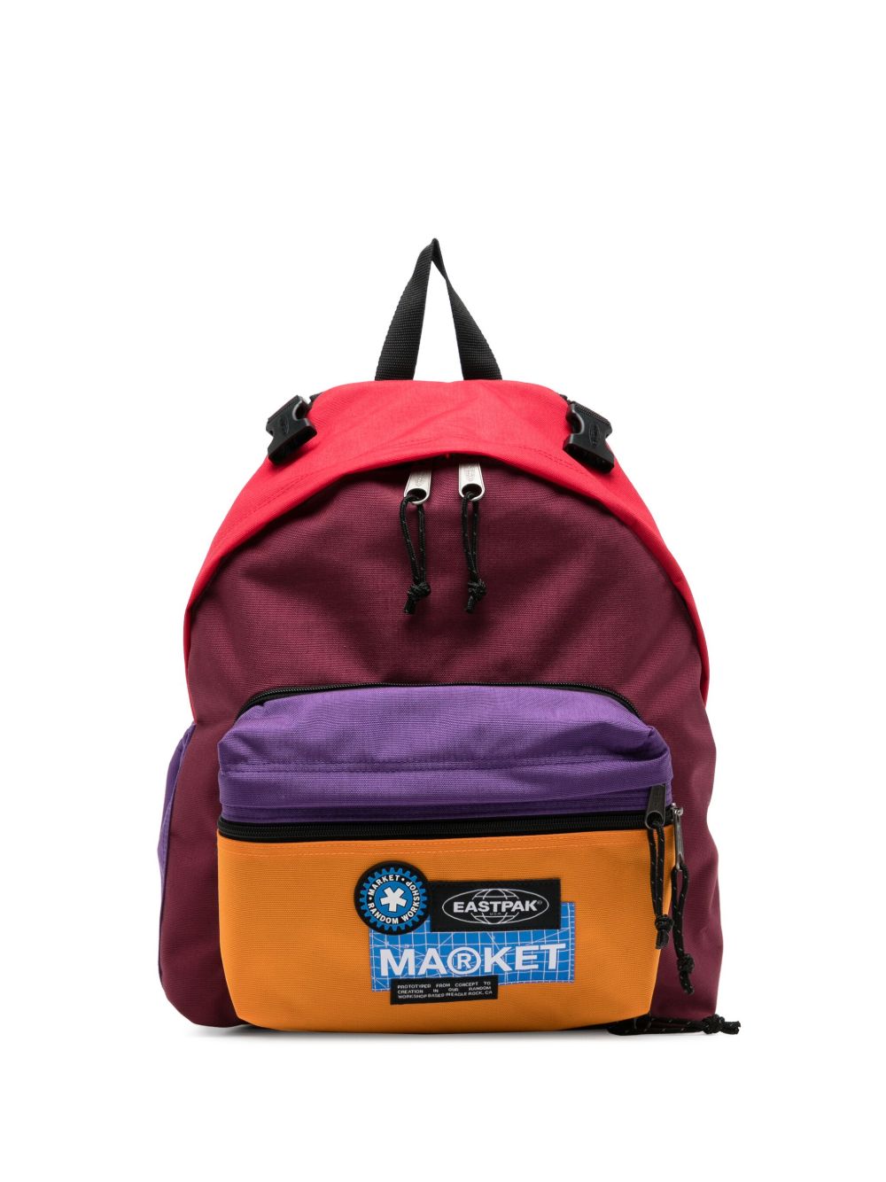 Eastpak logo贴花拼色双肩包 - 红色