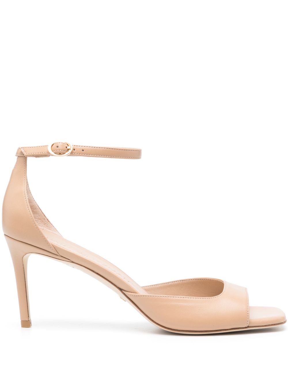 Stuart Weitzman Nudistia 高跟皮质凉鞋 - 中性色