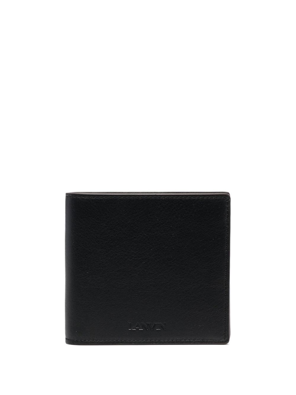 Lanvin logo凹面压花折叠钱包 - 黑色