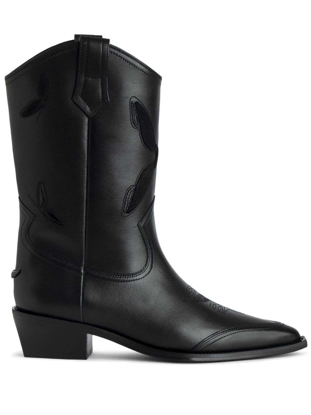 Zadig&Voltaire Cara Western 低跟靴（4.5厘米） - 黑色
