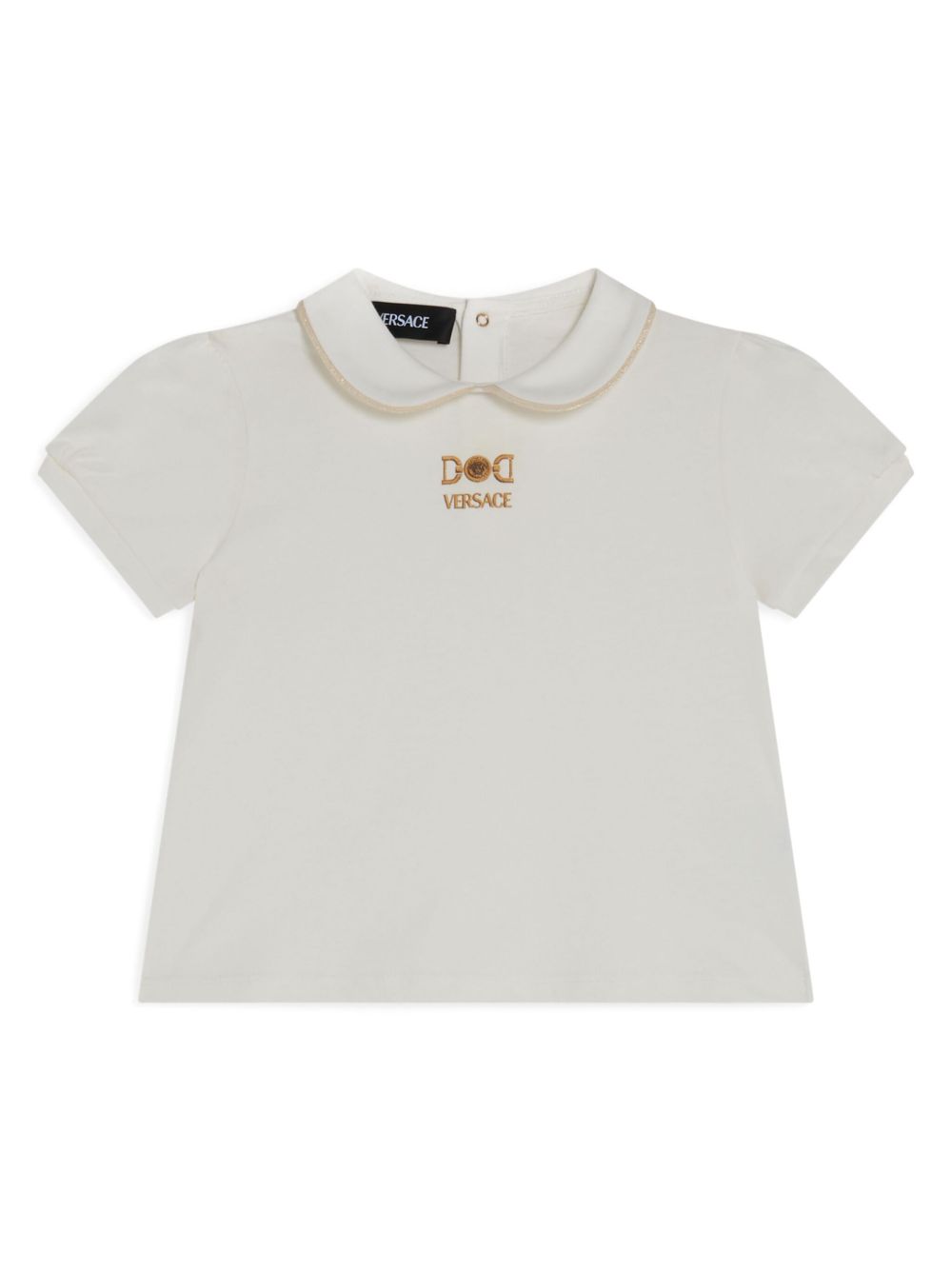 Versace Kids logo刺绣T恤 - 白色
