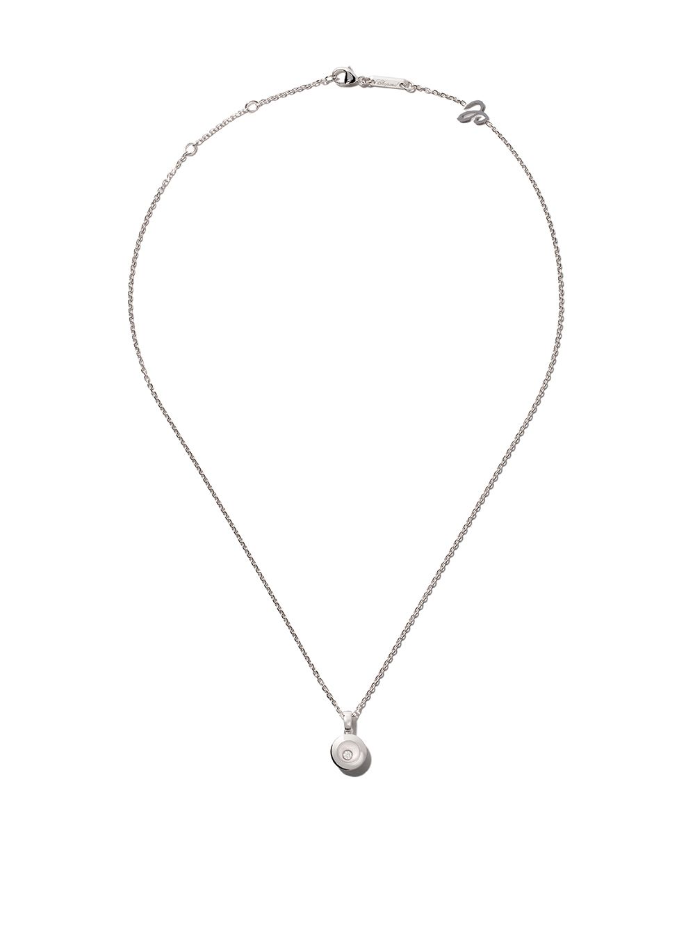 Chopard 18k白金Happy Diamonds Icons吊坠项链 - 银色