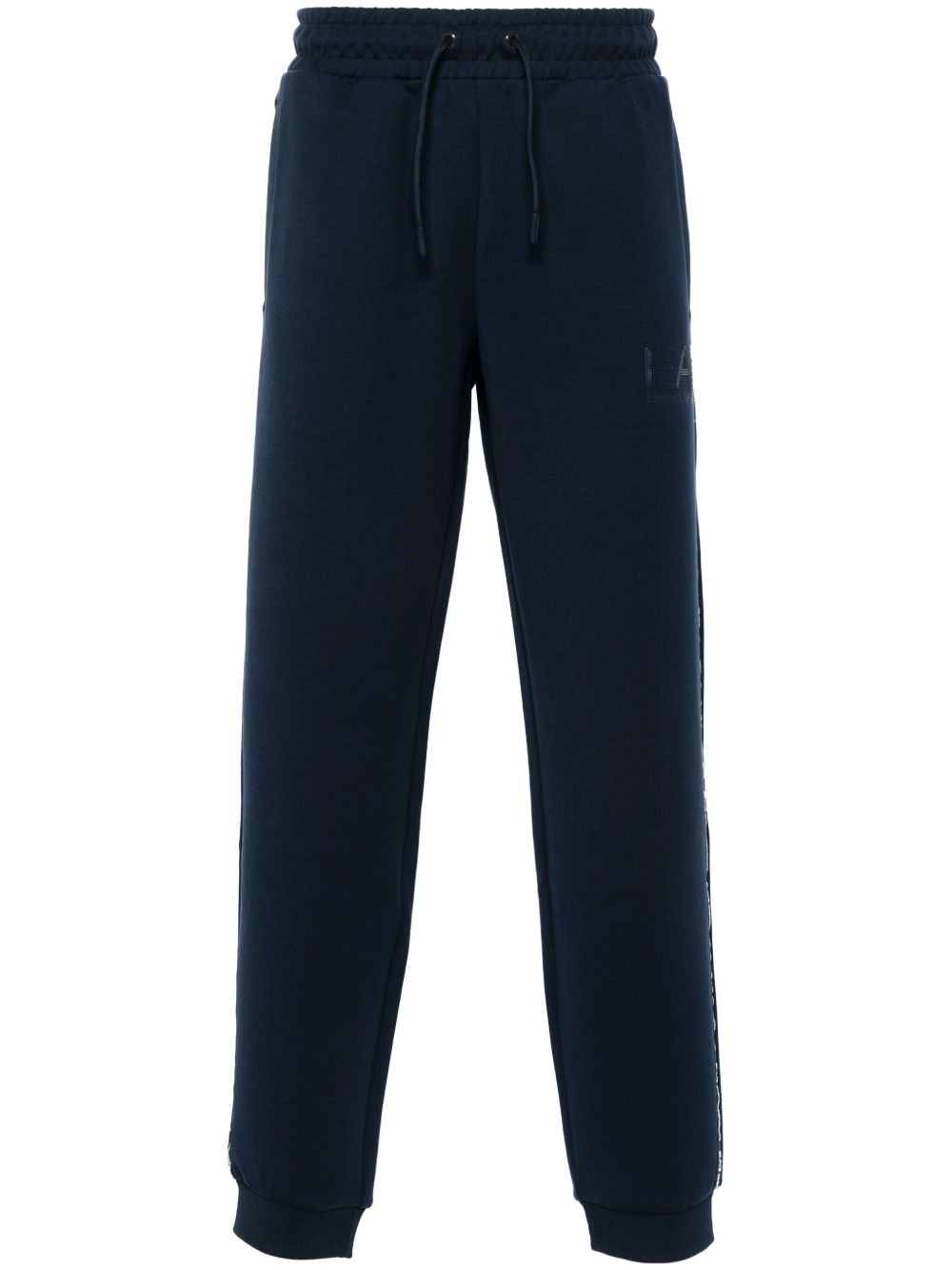 Ea7 Emporio Armani logo饰带运动裤 - 蓝色