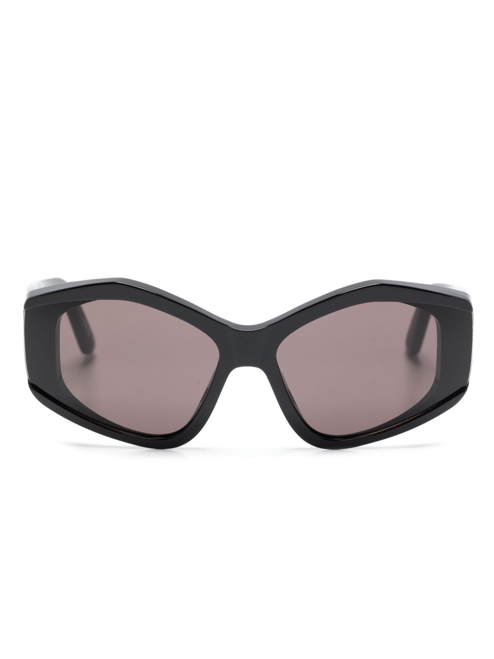 Balenciaga Eyewear logo印花猫眼框太阳眼镜 - 黑色
