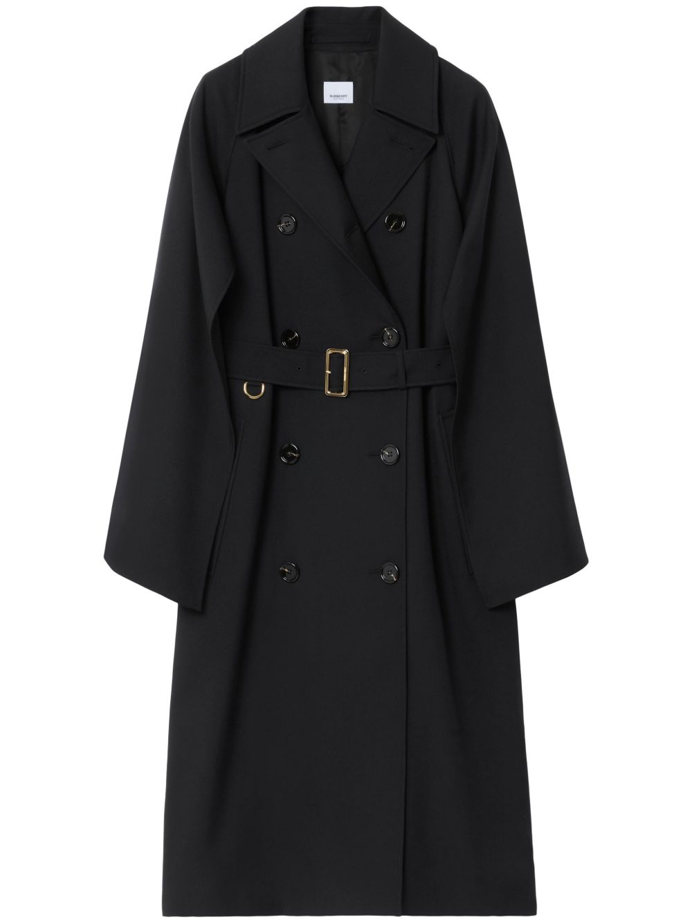Burberry 束腰双排扣外套 - 黑色