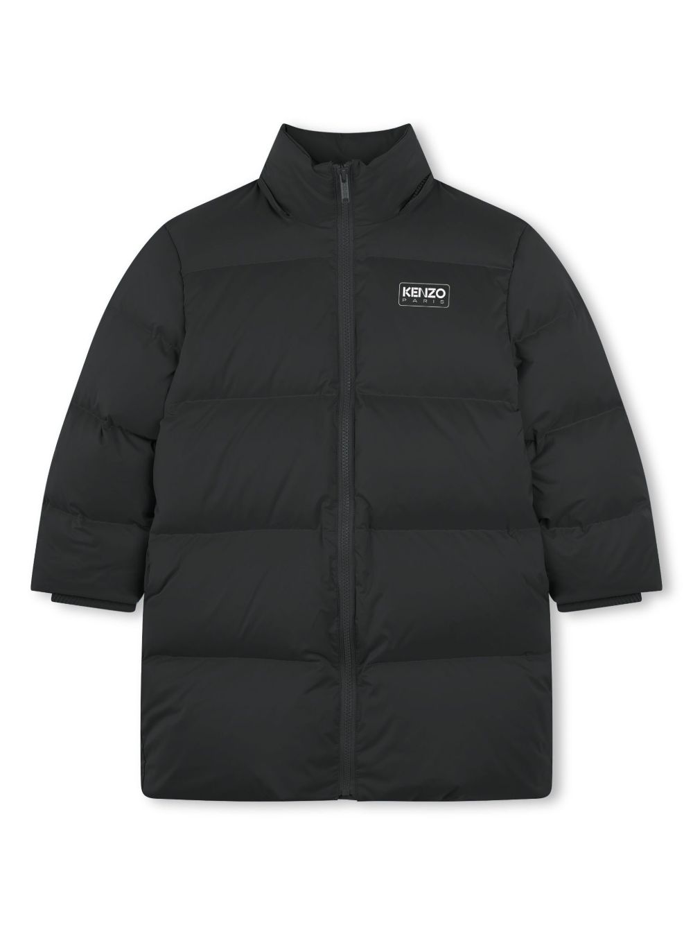 Kenzo Kids logo印花蓬松夹克 - 黑色