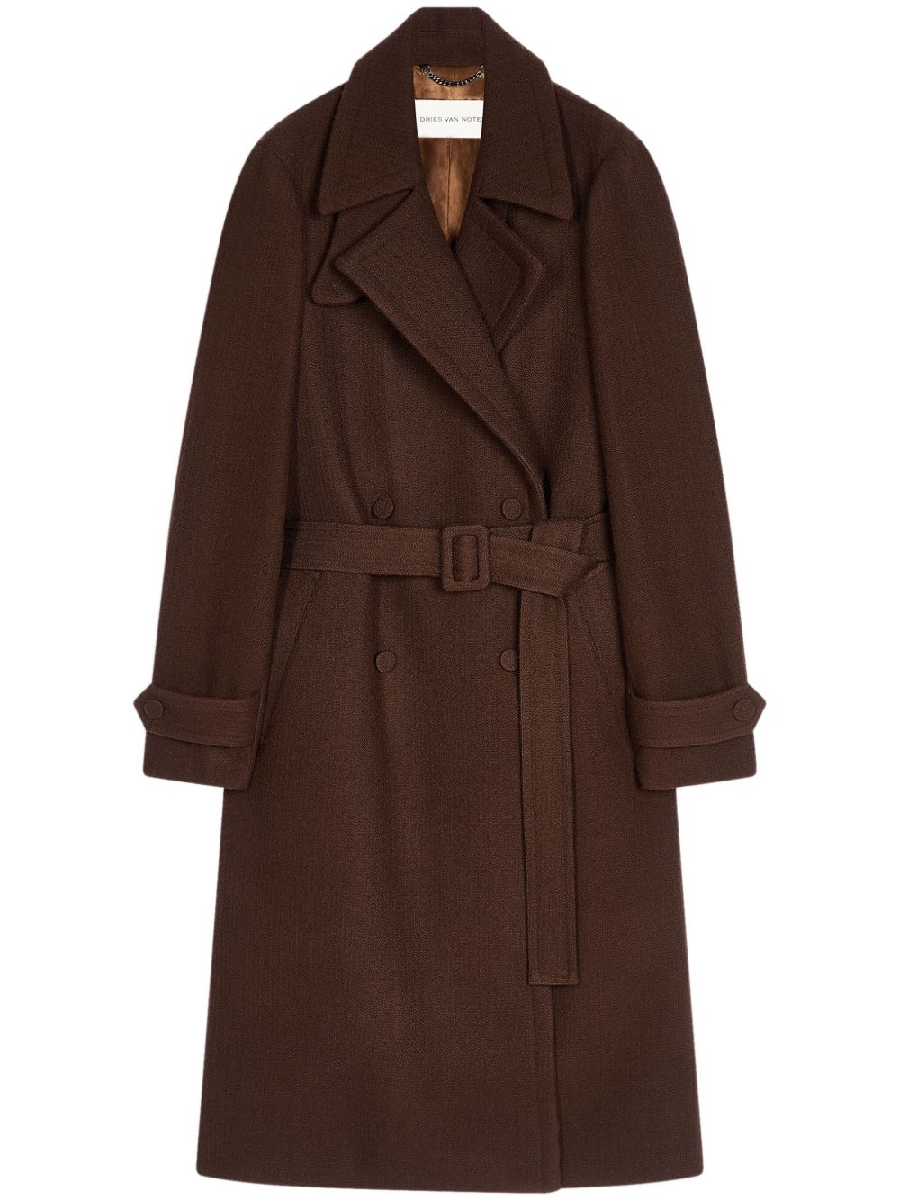 DRIES VAN NOTEN 羊毛风衣 - 褐色