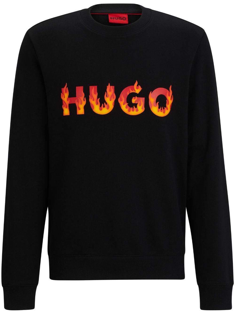 HUGO 火焰logo印花卫衣 - 黑色