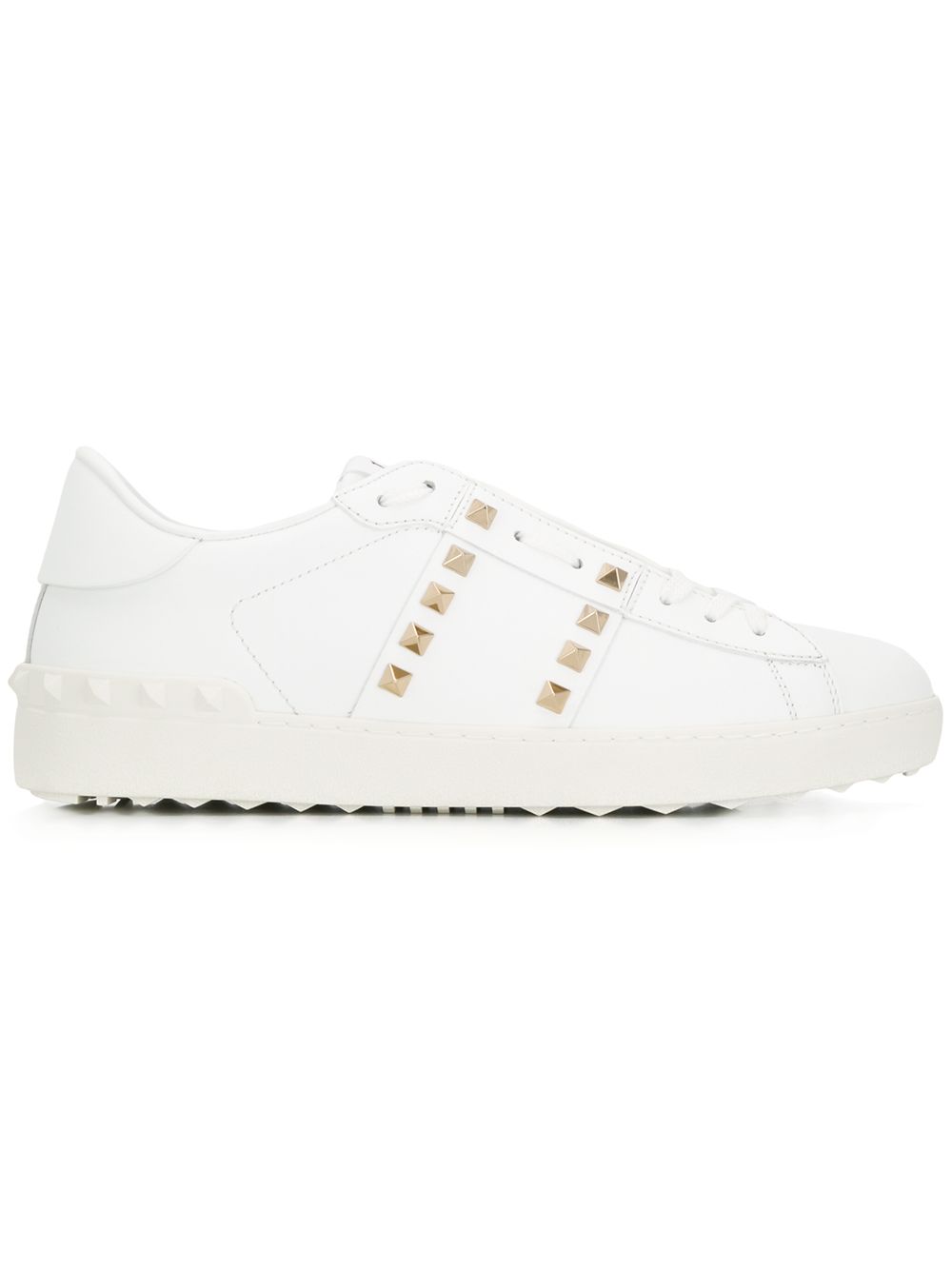 Valentino Garavani Rockstud Untitled 皮质运动鞋 - 白色