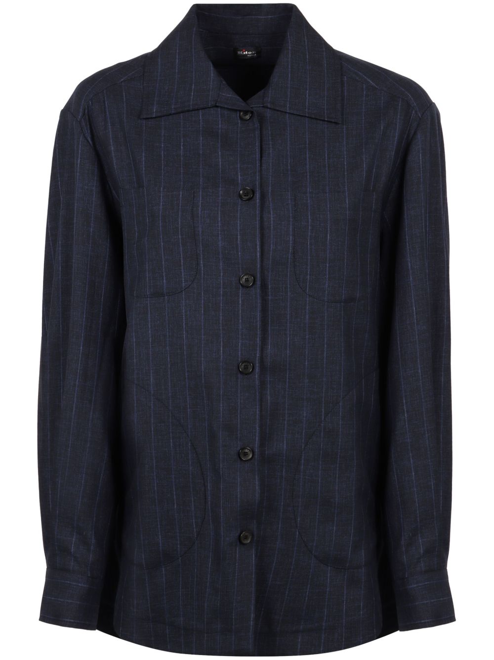 Kiton 细条纹衬衫 - 蓝色