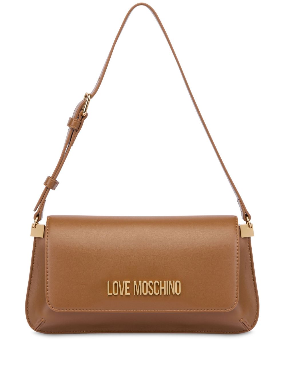 Love Moschino logo单肩包 - 褐色