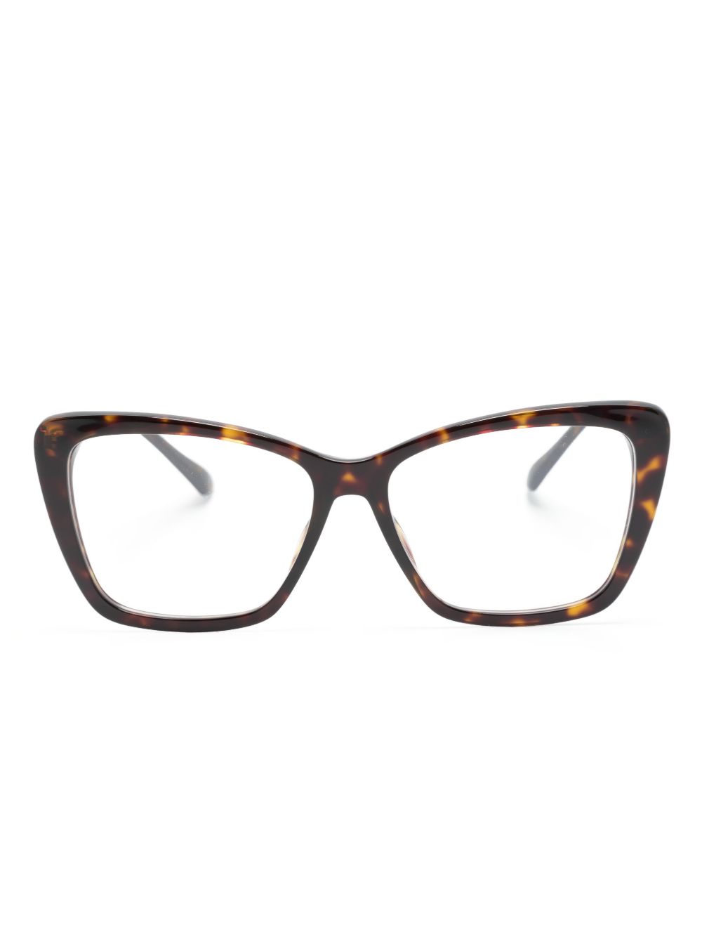 Jimmy Choo Eyewear 玳瑁纹猫眼框眼镜 - 褐色