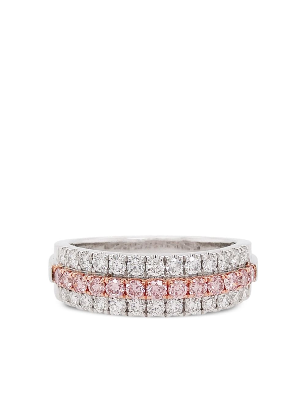 HYT Jewelry 铂金粉色钻石戒指 - 银色