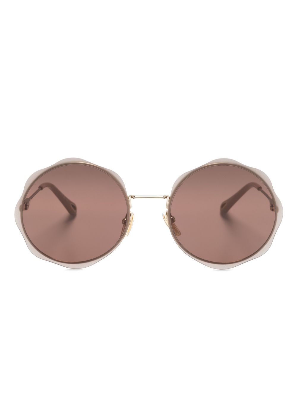 Chloé Eyewear Carlina 圆框太阳眼镜 - 金色