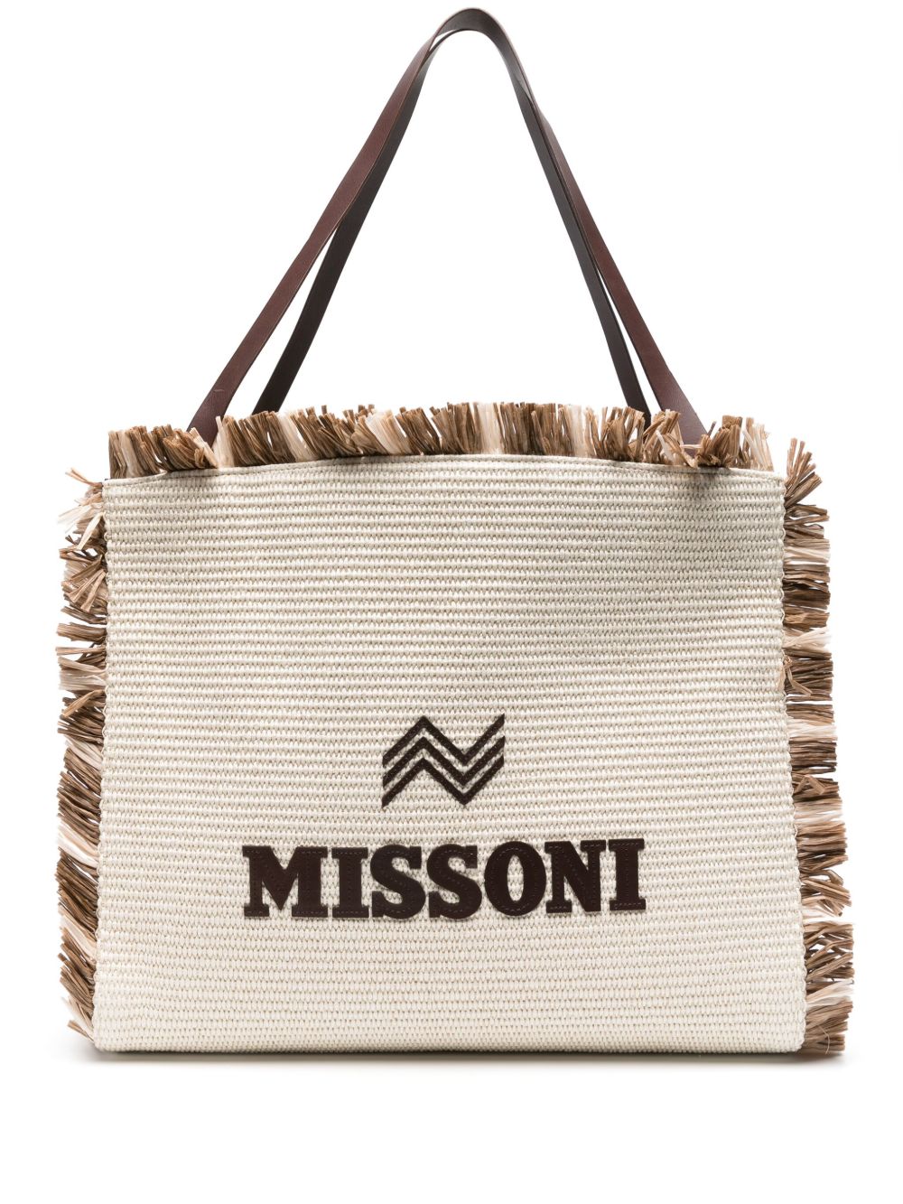 Missoni logo贴花磨损边托特包 - 中性色