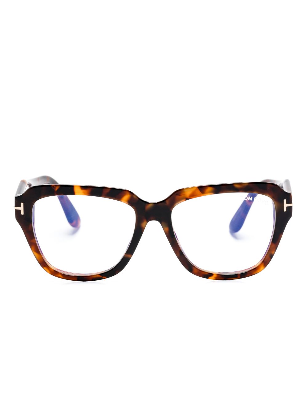 TOM FORD Eyewear 超大镜框眼镜 - 褐色