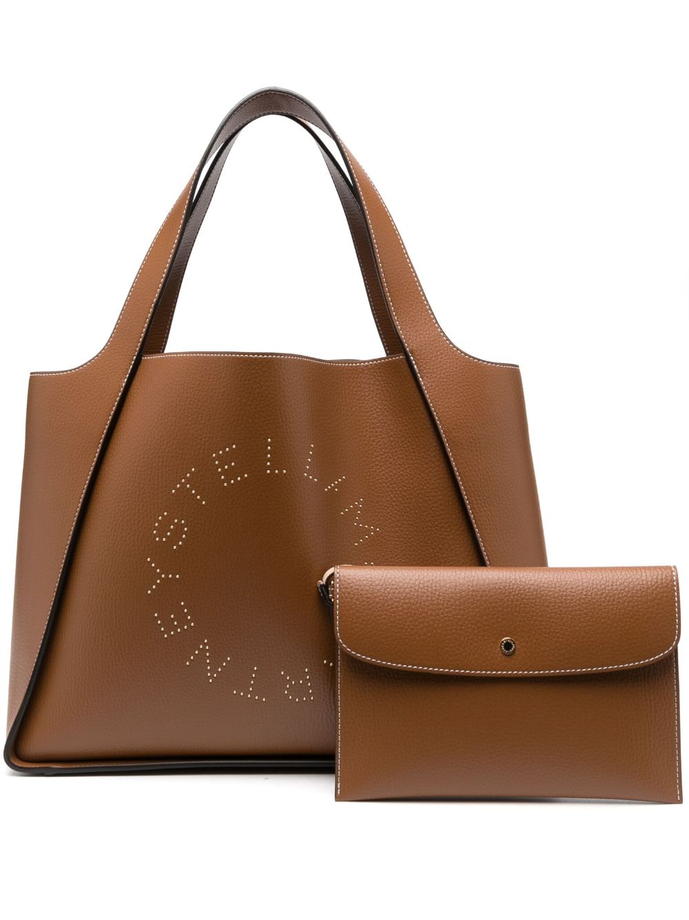 Stella McCartney logo缀饰手提包 - 褐色