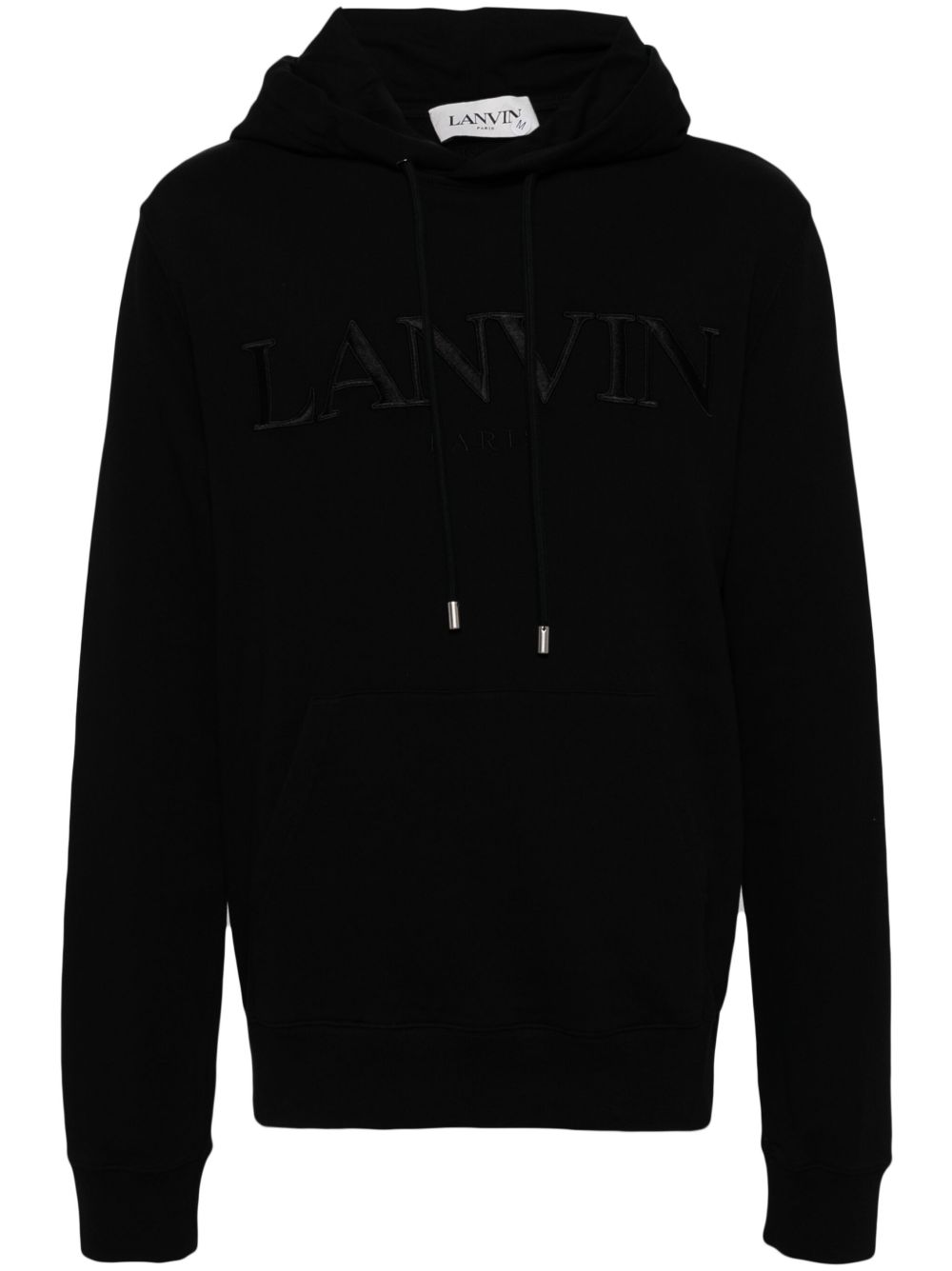 Lanvin logo刺绣连帽衫 - 黑色