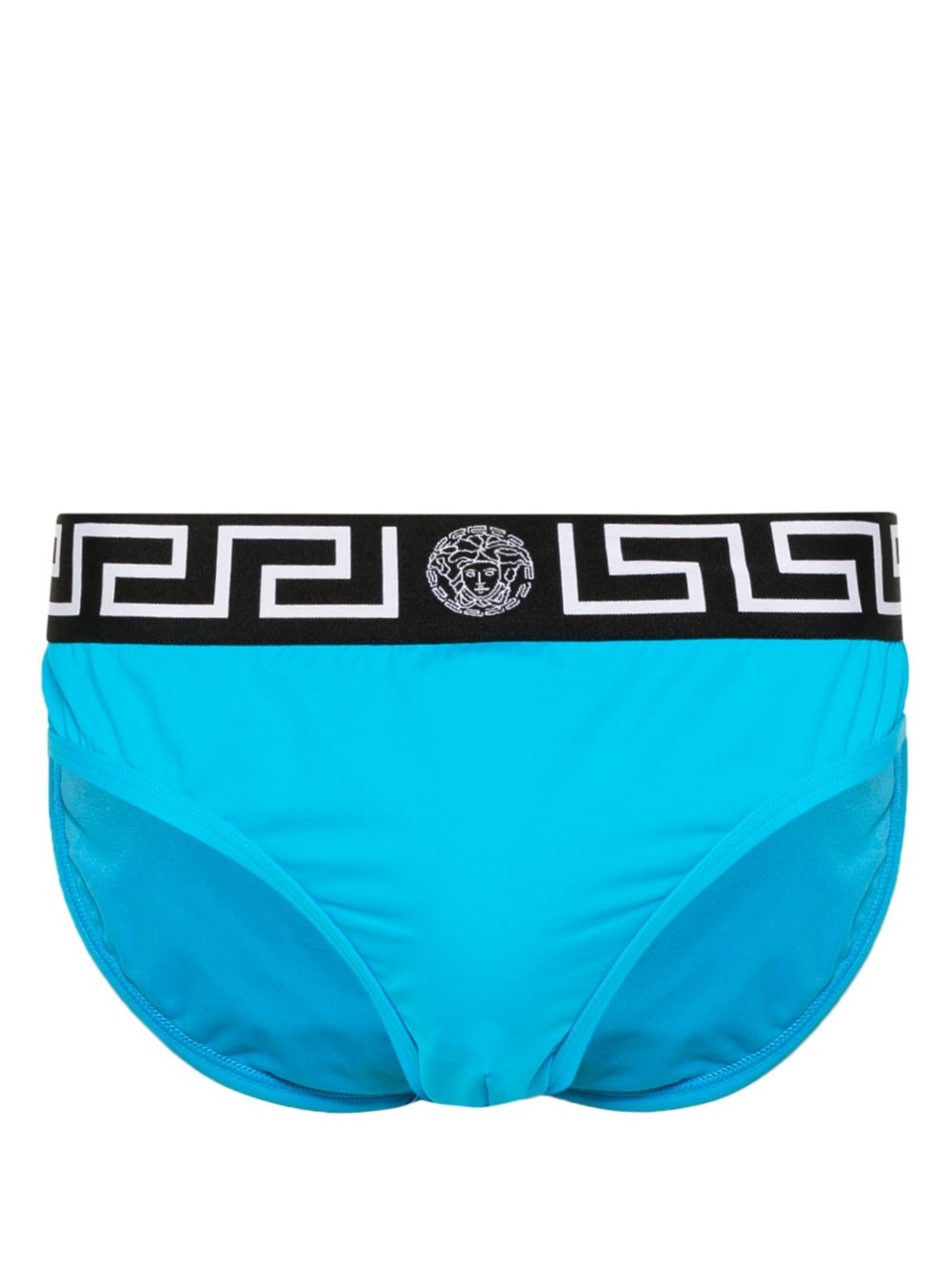 Versace logo印花饰带泳裤 - 蓝色