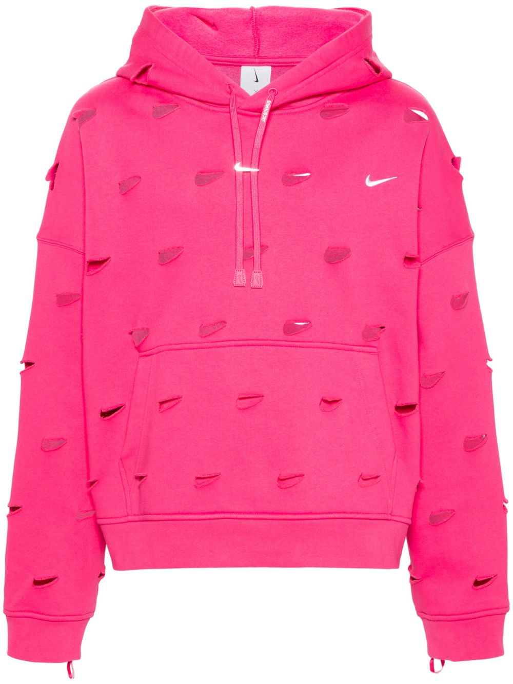 Nike Swoosh 镂空平纹针织连帽衫 - 粉色
