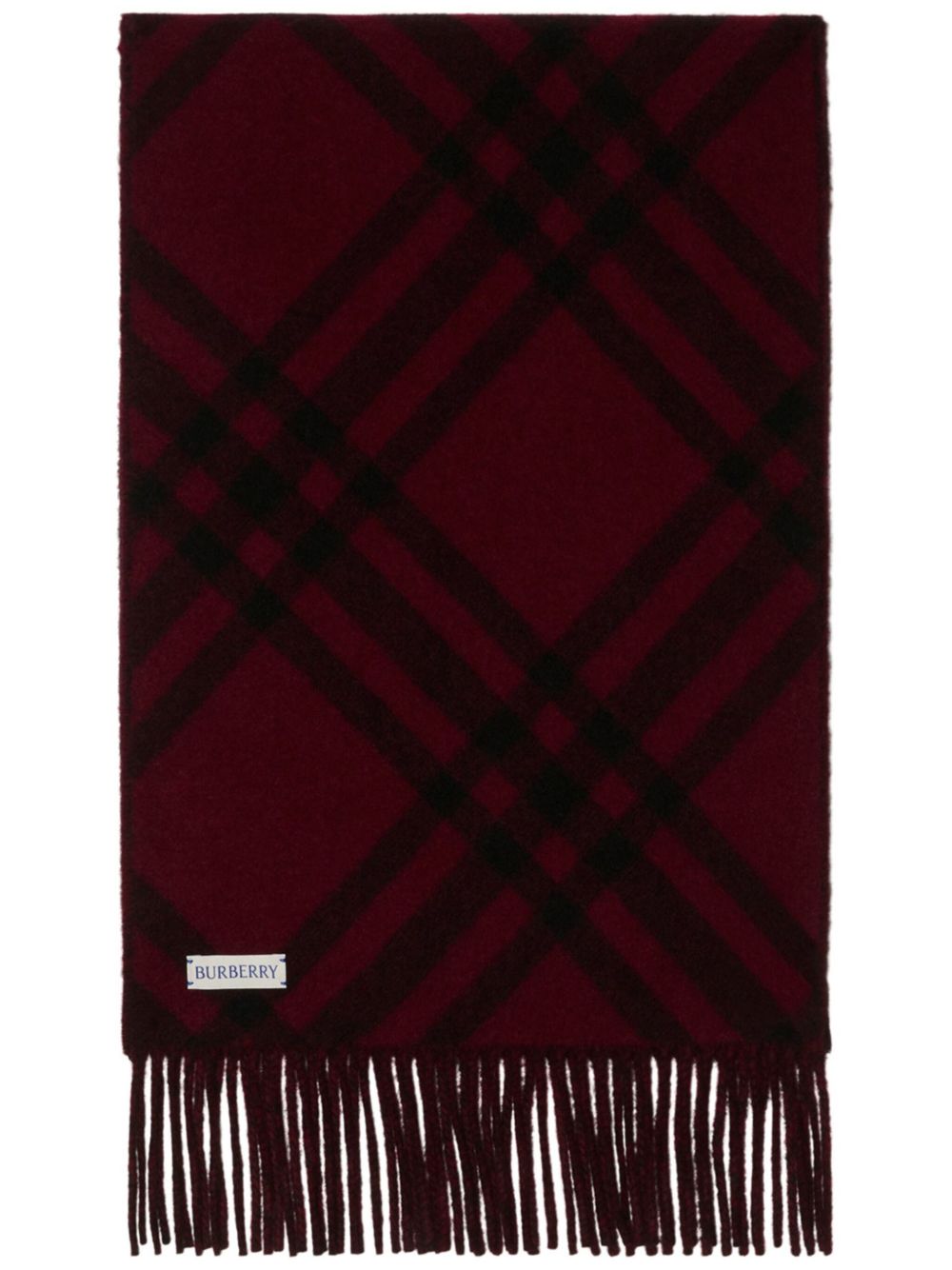 Burberry 格纹羊绒围巾 - 黑色