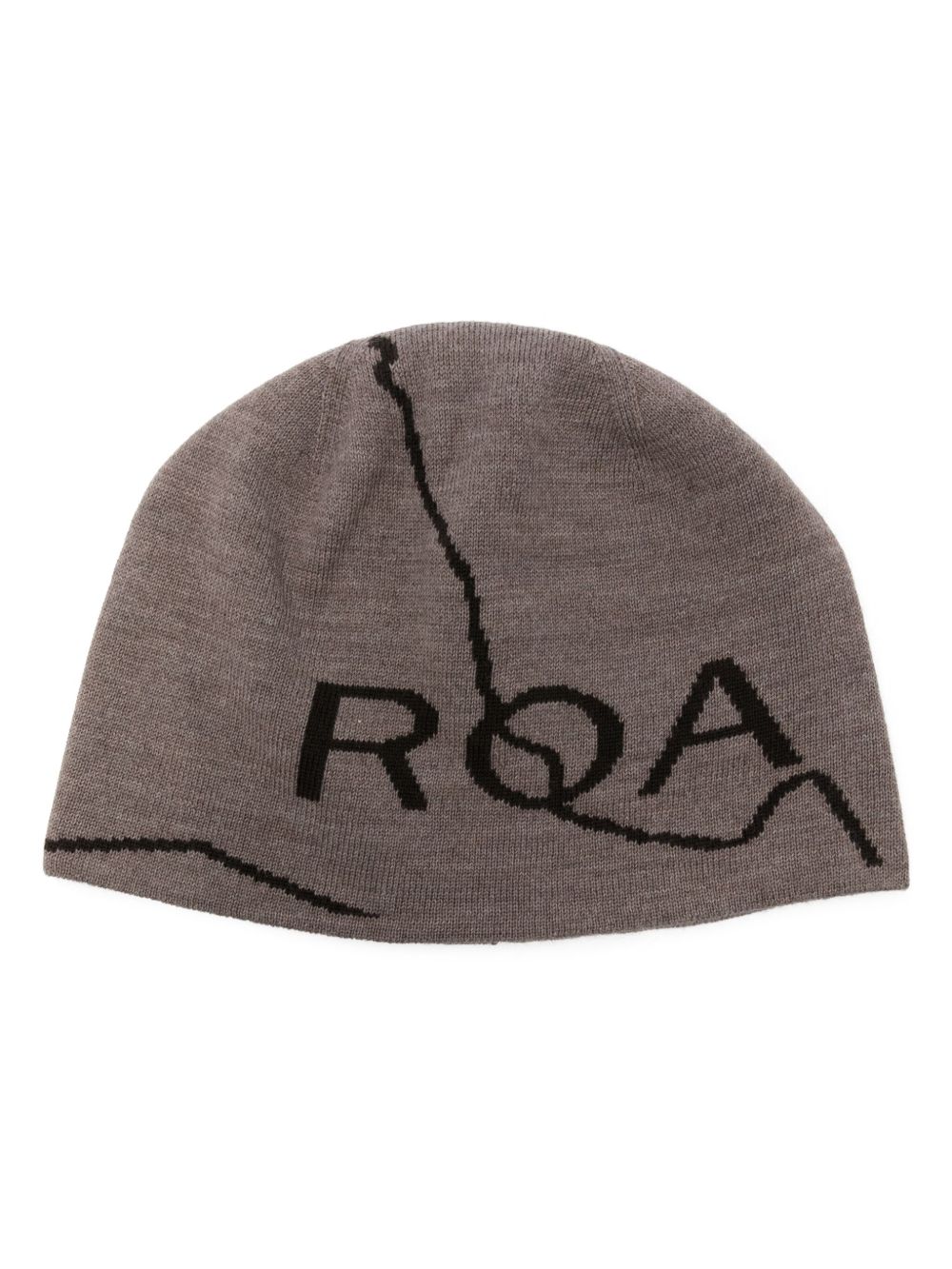 ROA logo嵌花套头帽 - 褐色