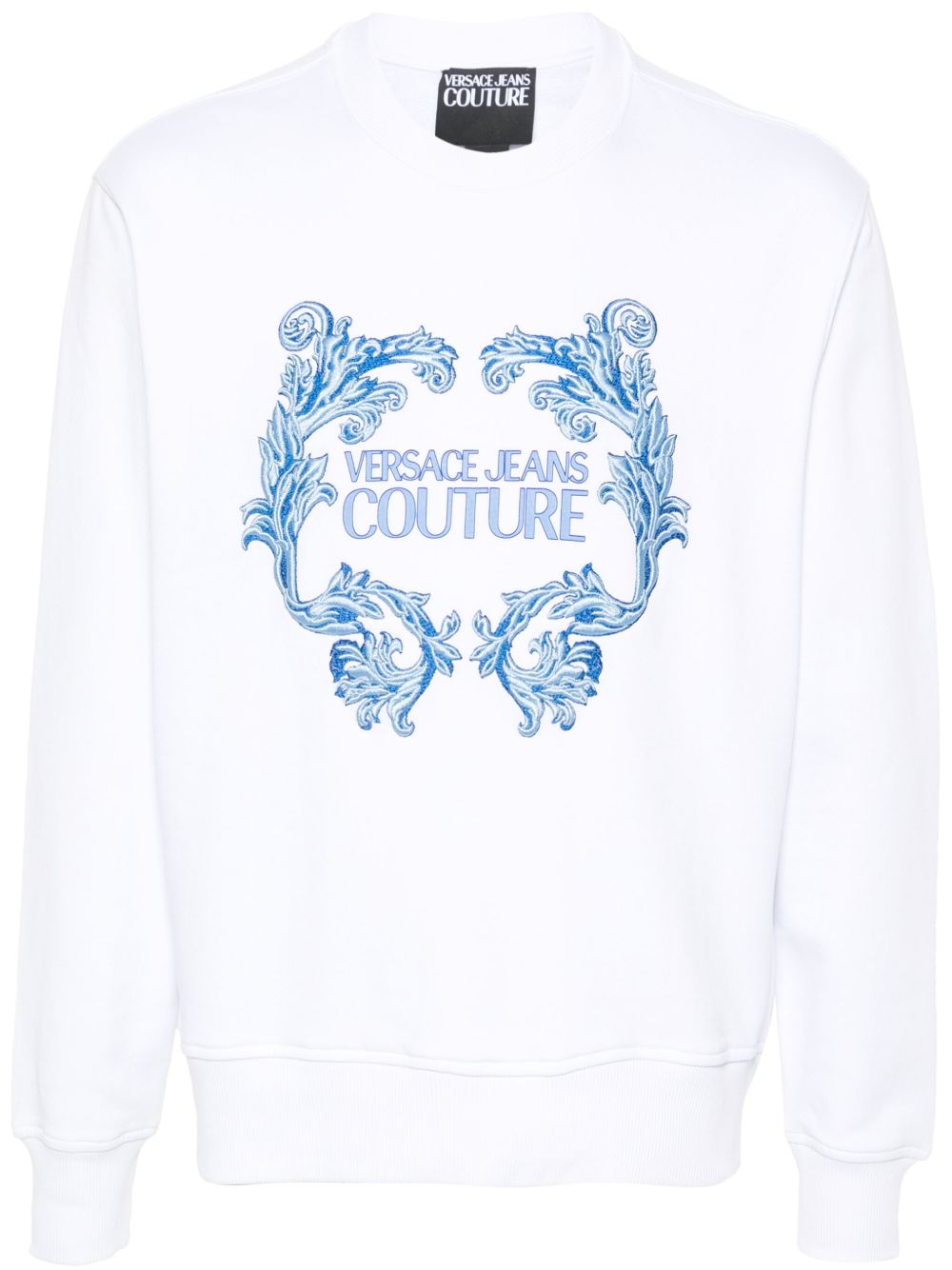 Versace Jeans Couture logo印花棉卫衣 - 白色