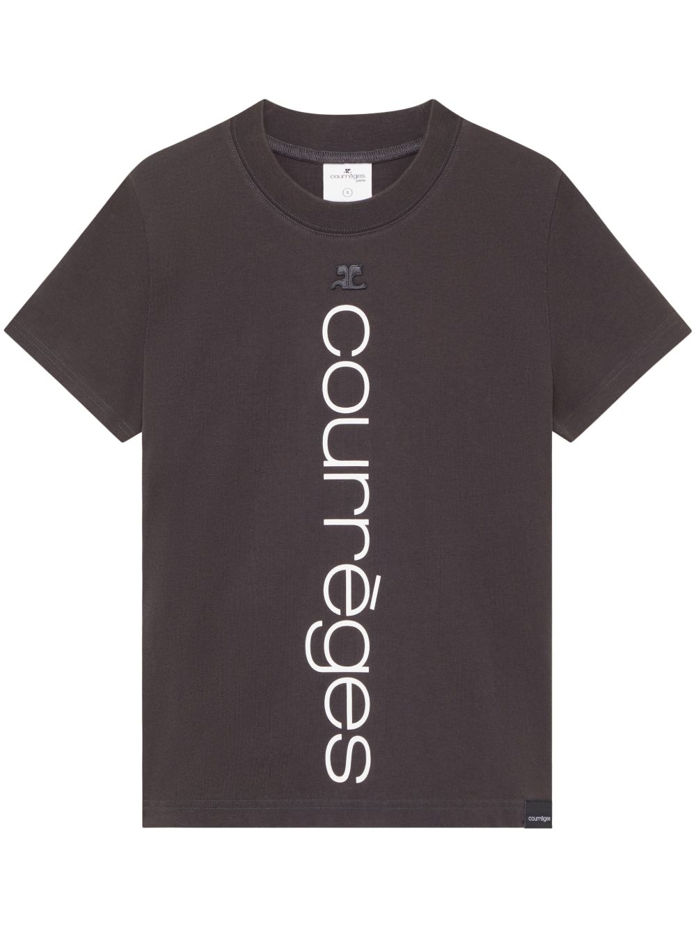 Courrèges logo印花棉T恤 - 灰色