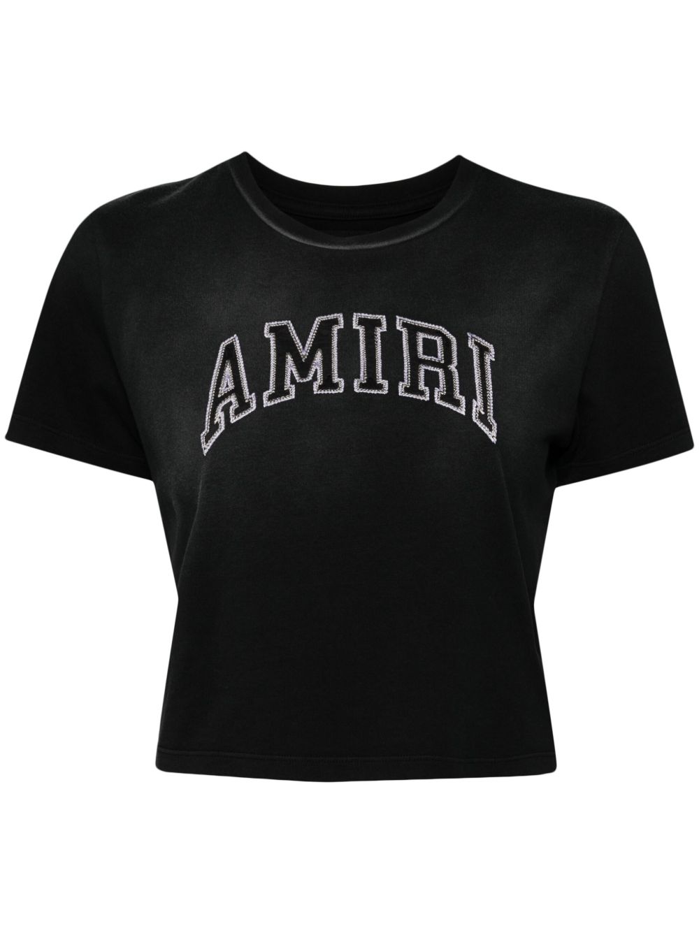 AMIRI logo刺绣T恤 - 黑色