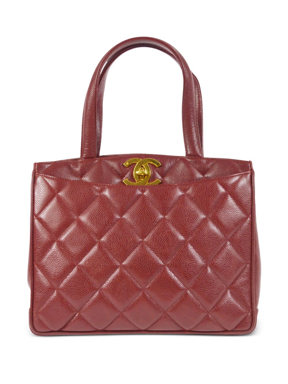 CHANEL Pre-Owned 1995 CC turn-lock leather handbag - 红色