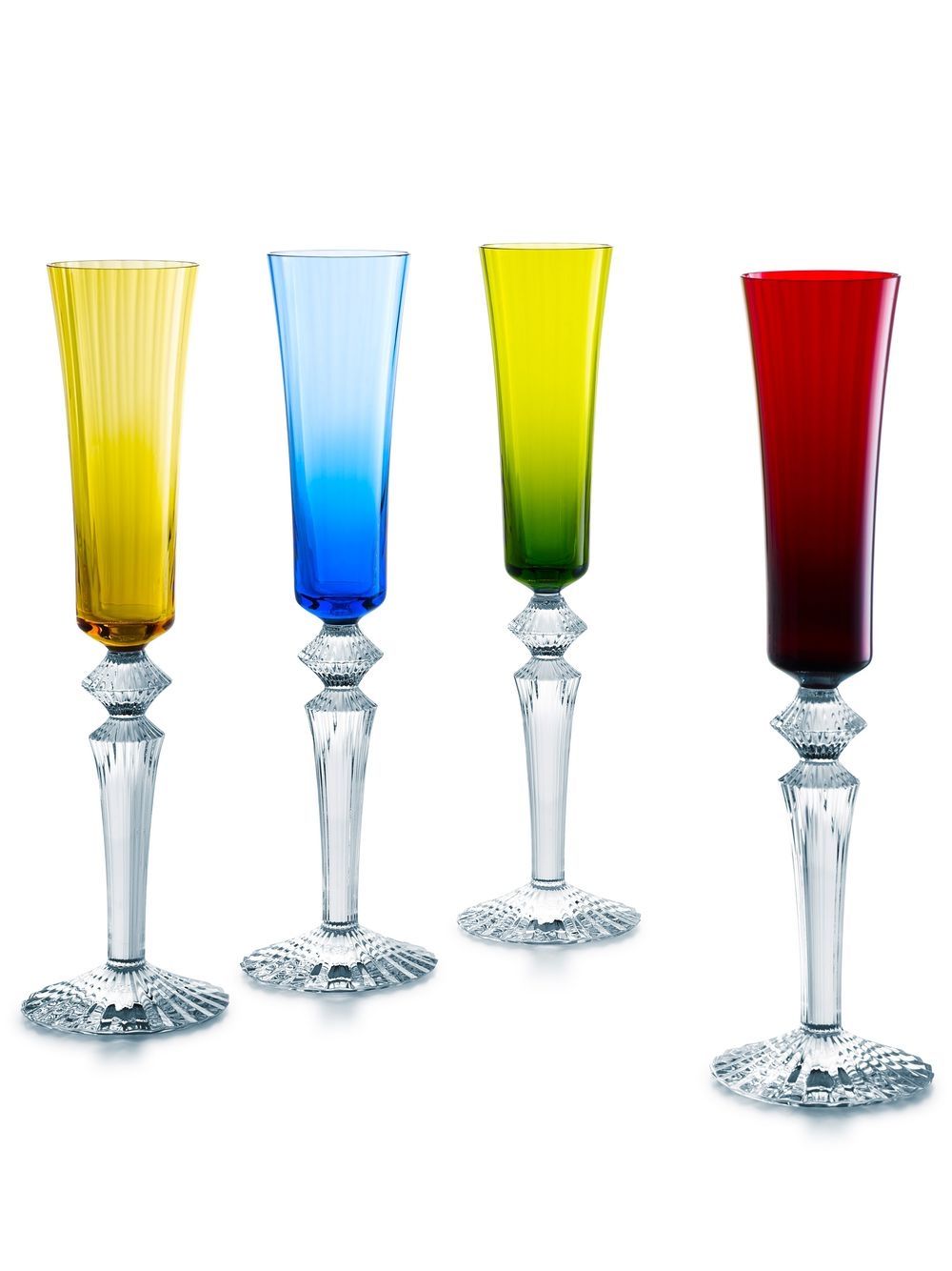 Baccarat Mille Nuits 玻璃杯（四件装） - 黄色