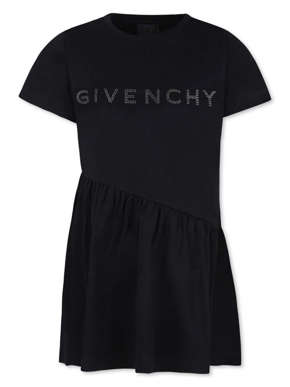 Givenchy Kids logo铆钉棉连衣裙 - 黑色